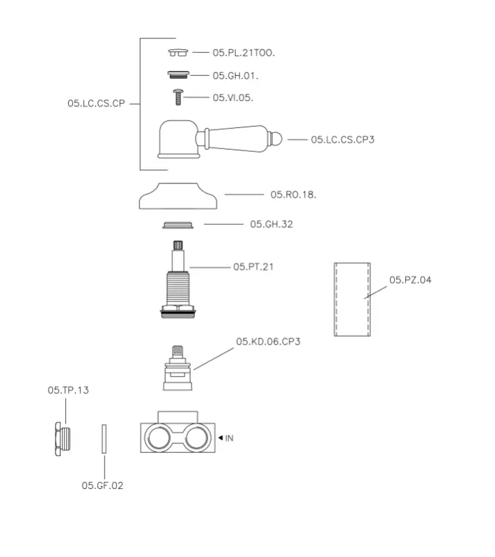 Huber Croisette Umlenkventil Chrom 1/2 CS00027021