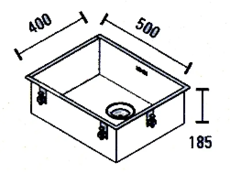 ABK Bingara Edelstahlspüle 50x40cm flächenbündig, Untebau und aufliegend BIN50FVI