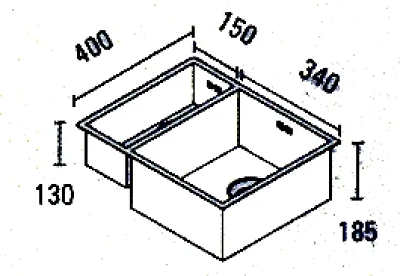 ABK Baronga anderthalb 1,5 Edelstahlspüle 15x40+34x40 cm Unterbau, flächenbündig und aufliegend BAR1534FVI