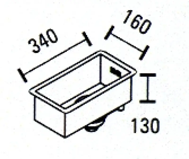 ABK Baronga kleine Edelstahlspüle 16x34 cm flächenbündig, Unterbau und Aufliegend BAR16FVI