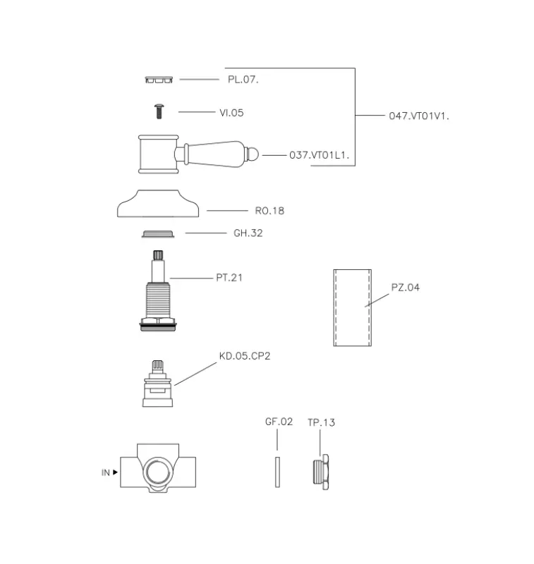 Huber Victorian 2-Wege-Umsteller Bronze 653.VT01H.BA