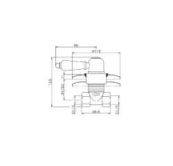 Huber Croisette Einbau-Absperrventil Bronze CS00031027