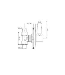 Huber Viktorian Einbau-Absperrhahn Bronze VT00031027