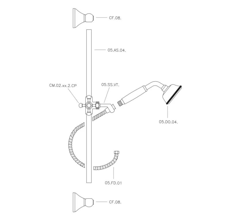 Huber Viktorian Gleitduschstange-Set Bronze 62.03H.BA