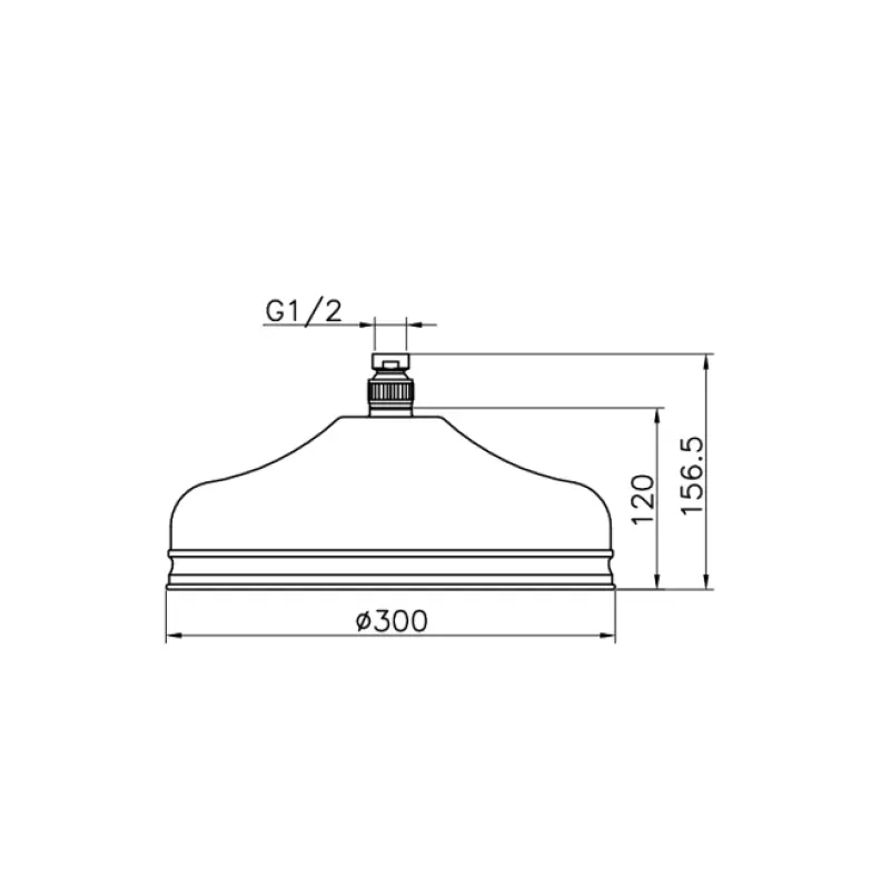 Huber Nostalgic Große Klassische Regenbrause 30cm Edelstahl 05.SO.03H.AC