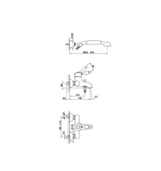 Cisal Arcana Empress Wannenbatterie mit Handbrause, Chrom EM00012021