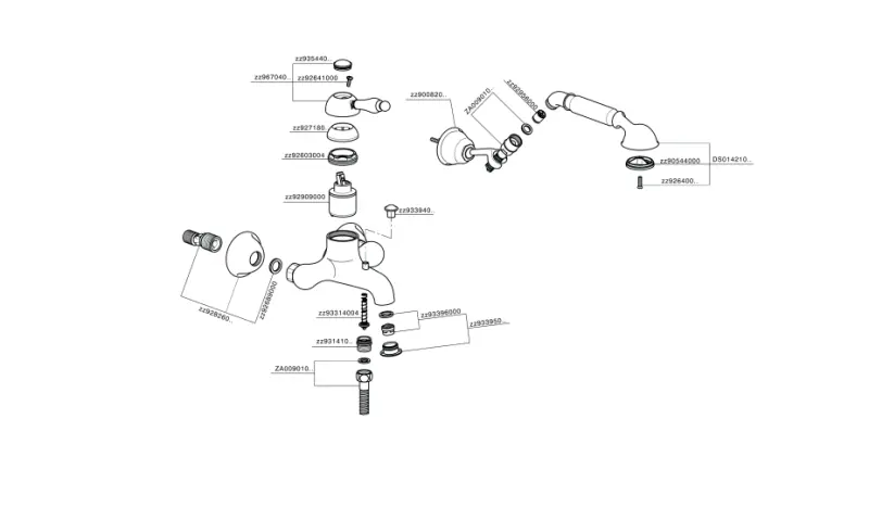 Huber Croisette Wannenbatterie mit Handbrause-Set Chrom CM00012021
