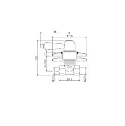 Huber Croisette Einbau-Absperrventil Chrom/Gold CS0003137G