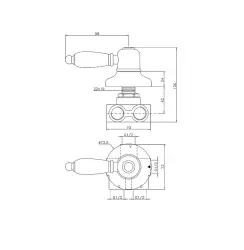 Huber Croisette Umlenkventil Chrom/Gold CS0002707G
