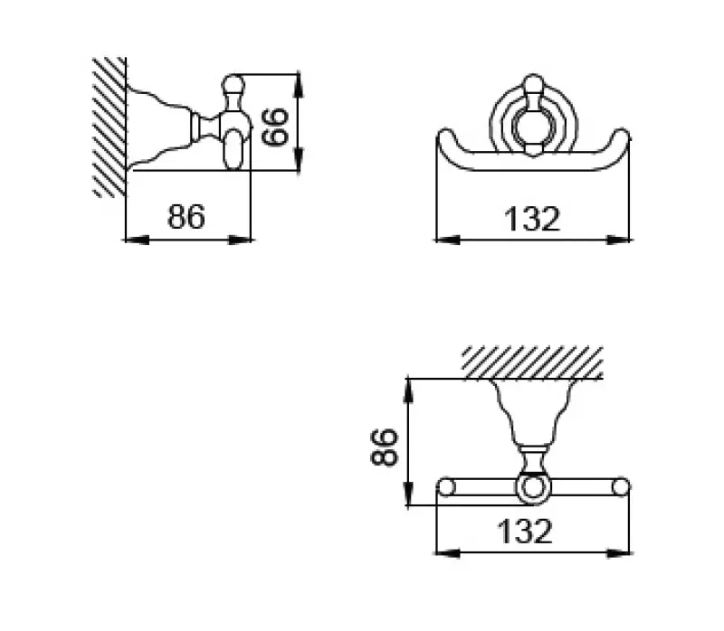 Huber Croisette Classic Handtuchhaken Chrom 4010.01H.CR