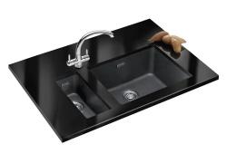 Franke Sirius 2 S2D 110.50 Kunststoff schwarzes Spülbecken 50x41cm Unterbau 125.0252.223