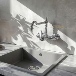 Nostalgische Küchenarmatur Hermitage R Wandarmatur Chrom 10.9021