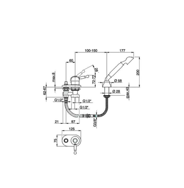 Cisal Arcana Royal Wannenarmatur für den Wannenrand, Gold AY00129024