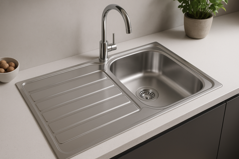 Franke Spark SKX 611 Edelstahl Küchenspüle Oberflächen-Einbau mit Abtropffläche 86x50cm 101.0464.337