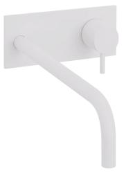 Waterevolution Flow Unterputz-Waschtischbatterie mit Abdeckplatte Weiß matt, Auslauf 25cm T1161BBR-25
