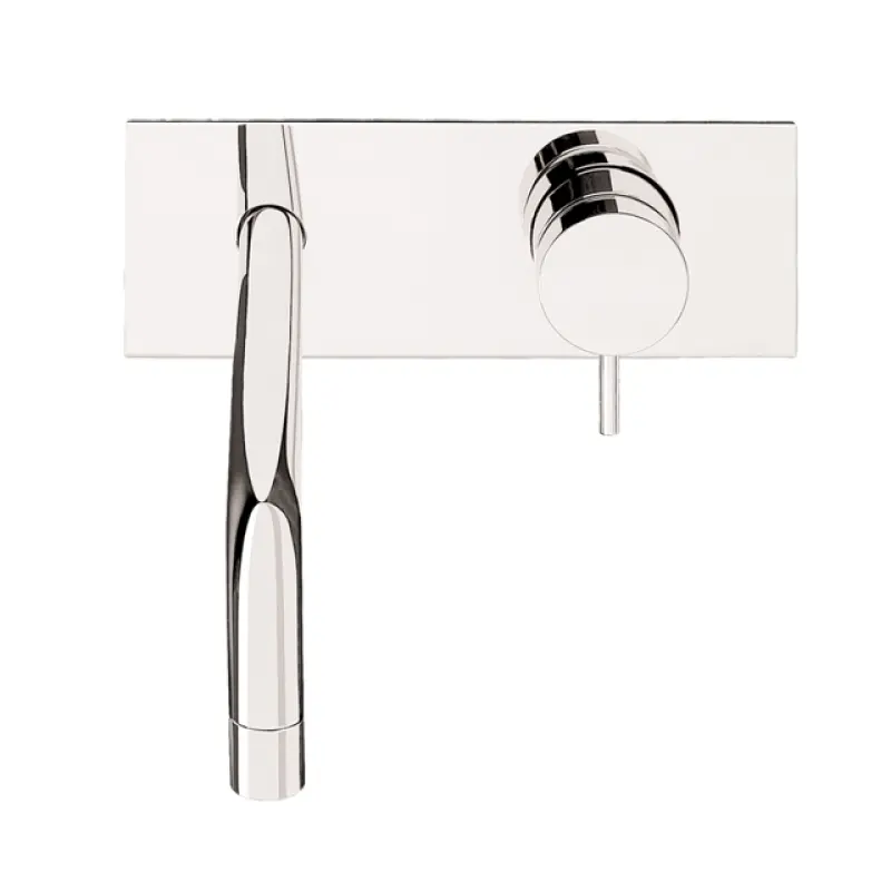 Waterevolution Flow Unterputz-Waschtischbatterie mit Abdeckplatte Schwarz matt, mit Auslauf 25cm T1161BPR-25