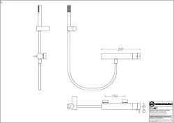 Waterevolution Flow Duschthermostat mit Duscharmatur Weiß T140TBR