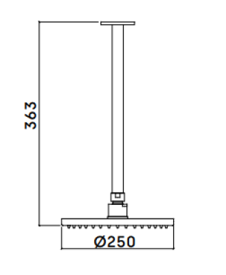 Waterevolution Flow Kopfbrause 200 mm mit Deckenanschluss, mattschwarz T1642PR