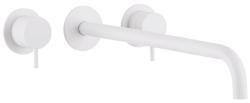 Waterevolution Flow 3-Loch-Unterputz-Waschtischarmatur Weiß matt, mit Auslauf 25 cm T1163FBR-25