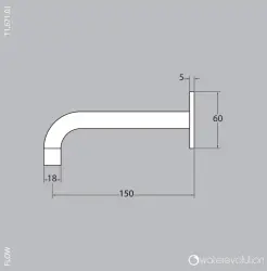 Waterevolution Flow Wannenauslauf matt Weiß T1671BR Länge Auslauf 15cm