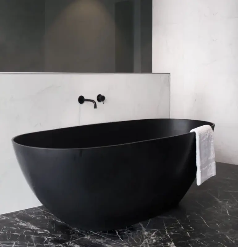 Waterevolution Flow Wannenauslauf 15cm matt Schwarz T1671-15PR