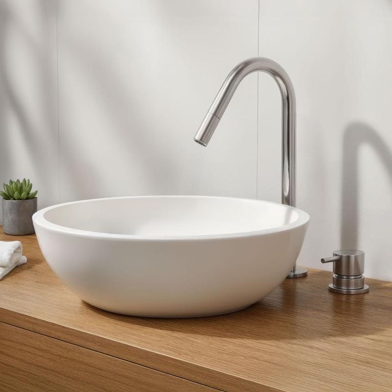 Waterevolution Flow 2-Loch Waschtischarmatur Chrom mit kleinem 120mm V-Auslauf T1121V01