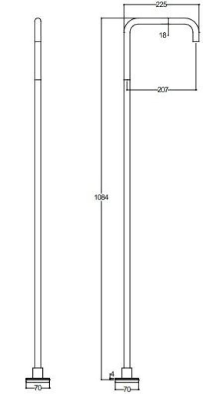 Waterevolution Flow Freistehende Waschtischarmatur Auslauf Chrom T1.676.01