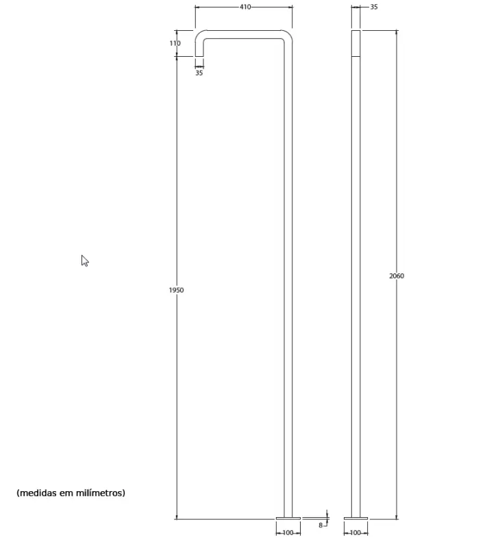 Wasserevolution Flow Pooldusche Duschsäule nur kaltes Wasser Edelstahl gebürstet T145IE