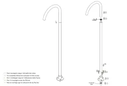 Waterevolution Flow Wannenauslauf stehend matt Weiß T1673BR