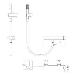 Waterevolution Flow Duschmischer mit Duschgarnitur Chrom T14001
