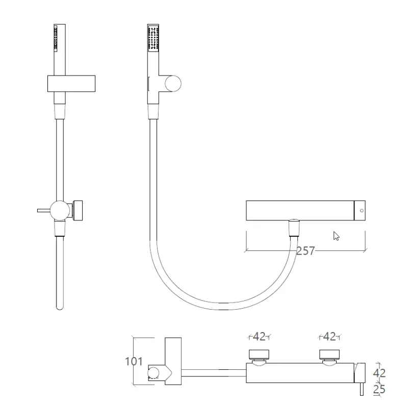 Waterevolution Flow Duschmischer mit Duschgarnitur Chrom T14001
