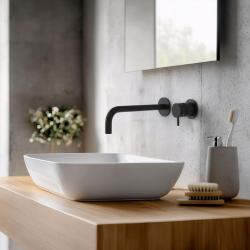 Waterevolution Flow Unterputz-Waschtischarmatur Schwarz matt, mit Auslauf 21cm T116BPR-21