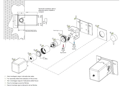 Waterevolution Flow Einbau-Duschthermostat mit runder Rosette, mattschwarz 1208778082 T142TBPR