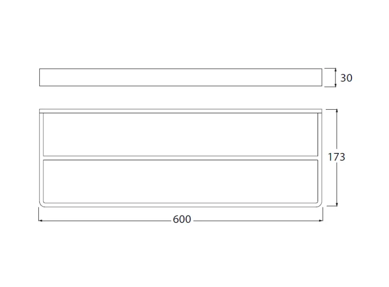 Waterevolution Deep Doppel-Handtuchhalter 60 cm matt weiß A212DBR