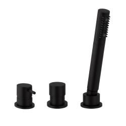 Waterevolution Flow 3-Loch-Wannenbatterie für Wannenrandmontage Mattschwarz T138SBPR