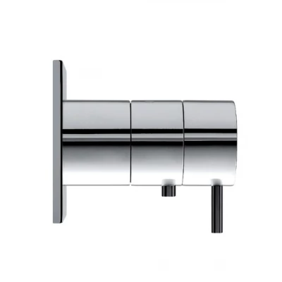 Waterevolution Flow Einbau-Duschthermostat mit runder Rosette, Chrom T142TB01