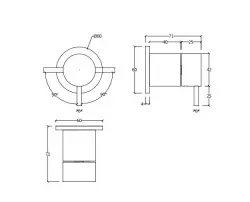 Waterevolution Flow Unterputz 2-Wege-Umsteller runde Rosette Chrom T1482S01