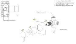 Waterevolution Flow Unterputz 2-Wege-Umsteller Edelstahl mit runder Rosette T1482SIE