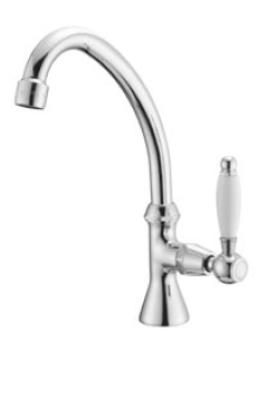 PB Classic Kaltwasserarmatur mit weißem Griff und hohem Auslauf Chrom 1208853652