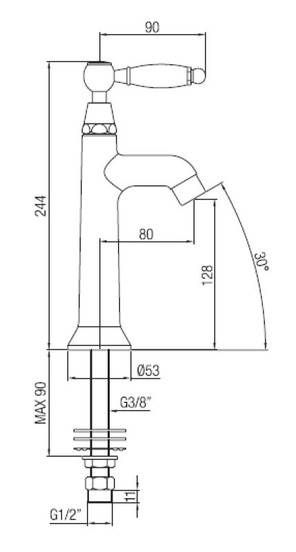 PB Classic Kaltwasserarmatur mit weißem Griff, Bronze 1208853892