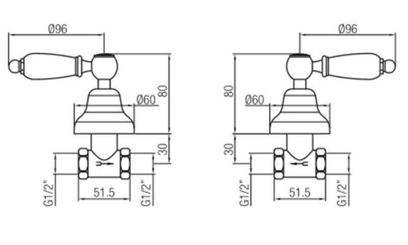 PB Classic Unterputz-Duschgarnitur mit weißen Hebeln Chrom 1208854562