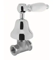 PB Classic Unterputz Absperrhahn mit weißem Griff Edelstahl 1208854672