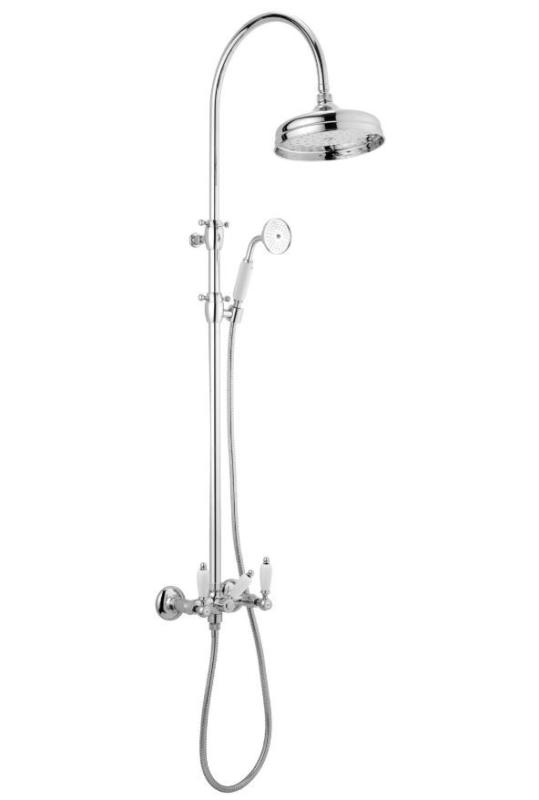 PB Classic Duschgarnitur Aufputz mit Regendusche Teleskop-Duschsäule Chrom 1208854872