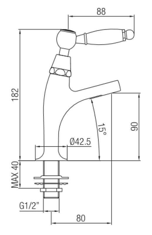 PB Classic Kaltwasserarmatur mit weißem Griff, kleines Modell Edelstahl 1208854912