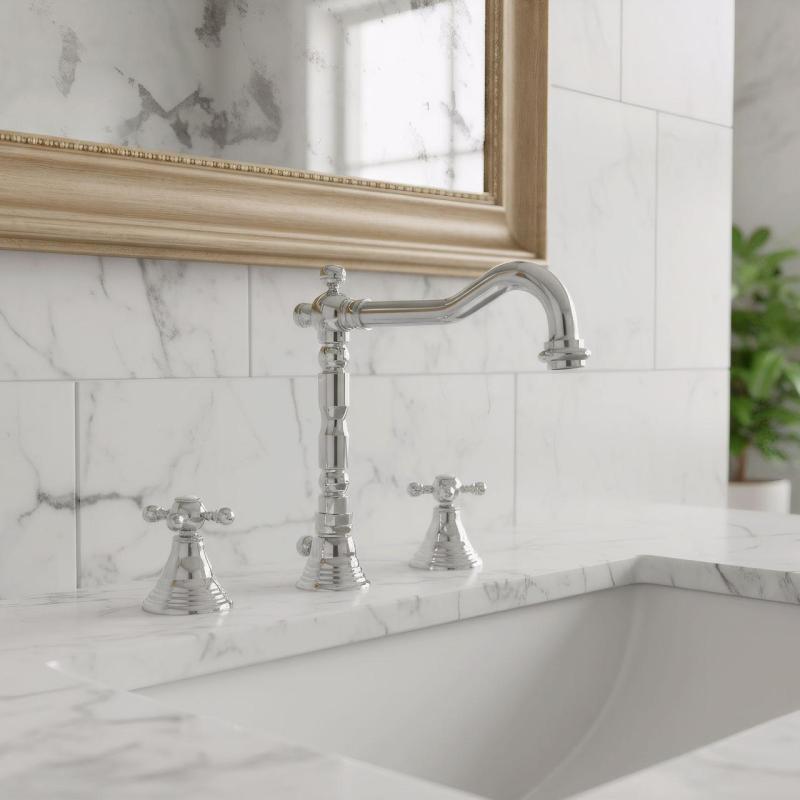 PB classic 3-Loch-Waschtischarmatur mit Sterngriffen, Auslauf 18,5 cm, Chrom 1208854922