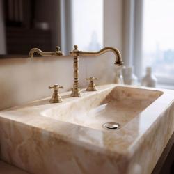 PB classic 3-Loch-Waschtischarmatur mit Sterngriffen, Auslauf 18,5 cm, Bronze 1208854942