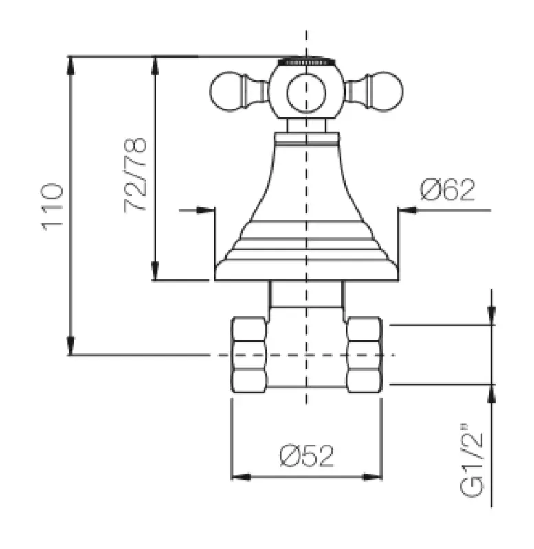 PB Classic Unterputz-Absperrhahn mit Sterngriff Chrom 1208855562