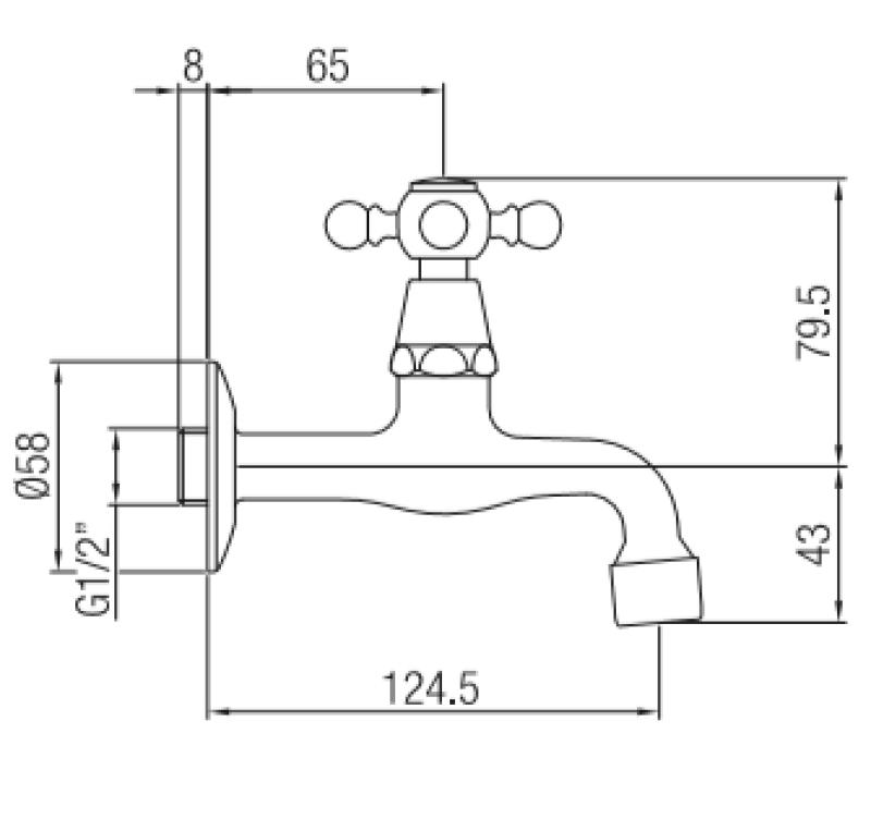 PB Classic Wand-Kaltwasserarmatur mit Sterngriff Bronze 1208855602