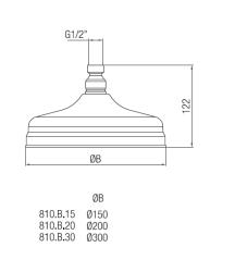 PB Classic Kopfbrause 20cm Chrom 1208898832