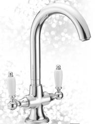 PB Classic Küchenarmatur mit weißen Griffen Chrom 120891088